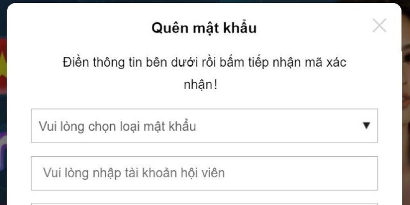 Hướng dẫn lấy lại mật khẩu đăng nhập Thabet